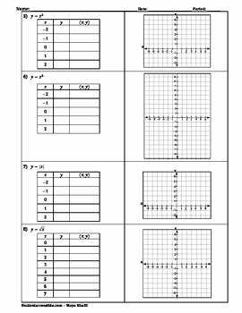 Graphing Linear Functions Worksheet Pdf Unique Graphing Linear and Nonlinear Equations with Tables Of