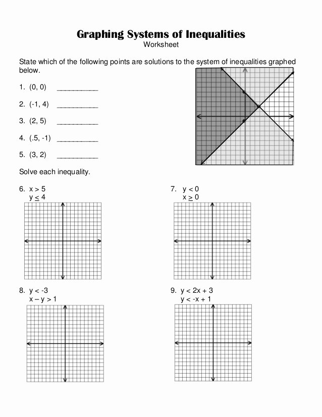 Graphing Linear Inequalities Worksheet Answers Best Of 7 6 Systems Of Inequalities Worksheet