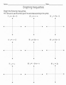 Graphing Linear Inequalities Worksheet Answers Luxury Graph Linear Inequalities Foldable and Worksheet by