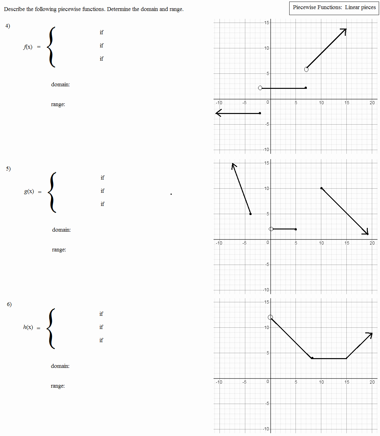 Graphing Piecewise Functions Worksheet Awesome Math Plane Piecewise Functions &amp; F X Notation