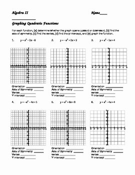 Graphing Quadratic Functions Worksheet Fresh Graphing Quadratic Functions In Standard form by Darwin