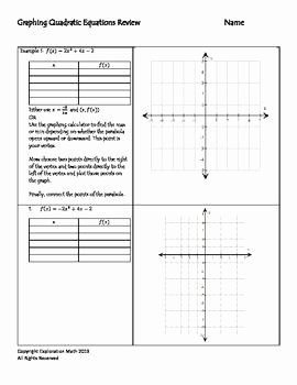Graphing Quadratic Functions Worksheet Unique This Worksheet is A Review Of Graphing Quadratic Equations