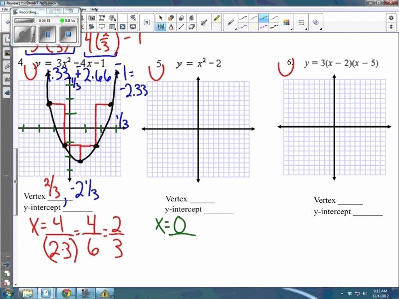 Graphing Quadratics Review Worksheet Elegant Math Plane Identifying Quadratic Equations From Points