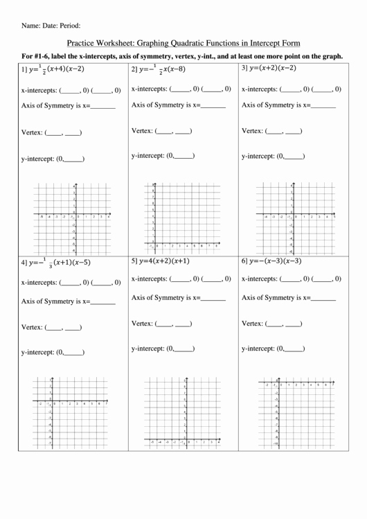 Graphing Quadratics Worksheet Answers Awesome Practice Worksheet Graphing Quadratic Functions In