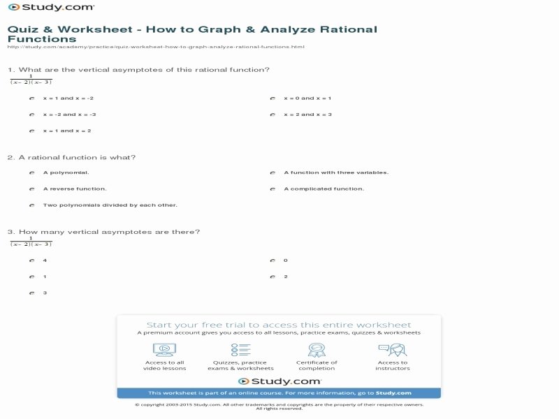 Graphing Rational Functions Worksheet Elegant Graphing Rational Functions Worksheet and Answers Free