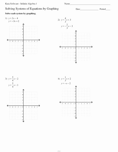 Graphing Systems Of Equations Worksheet Unique solving Systems Of Equations by Graphing Worksheet for 9th