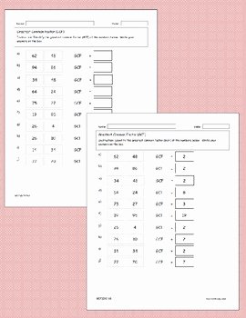 Greatest Common Factor Worksheet Awesome Gcf Worksheets Greatest Mon Factor Worksheet