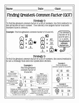 Greatest Common Factor Worksheet Unique Greatest Mon Factor Worksheet Vocabulary and