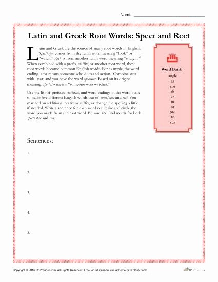 Greek and Latin Roots Worksheet Beautiful Greek and Latin Root Words Worksheets