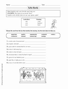 Greek and Latin Roots Worksheet Beautiful Latin Roots 5th 7th Grade Worksheet
