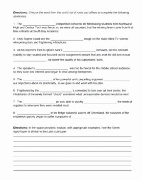 Greek and Latin Roots Worksheet Fresh Greek &amp; Latin Roots and Affixes Workbook Unit 1 by