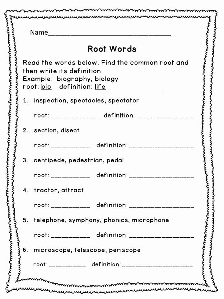 50 Greek And Latin Roots Worksheet