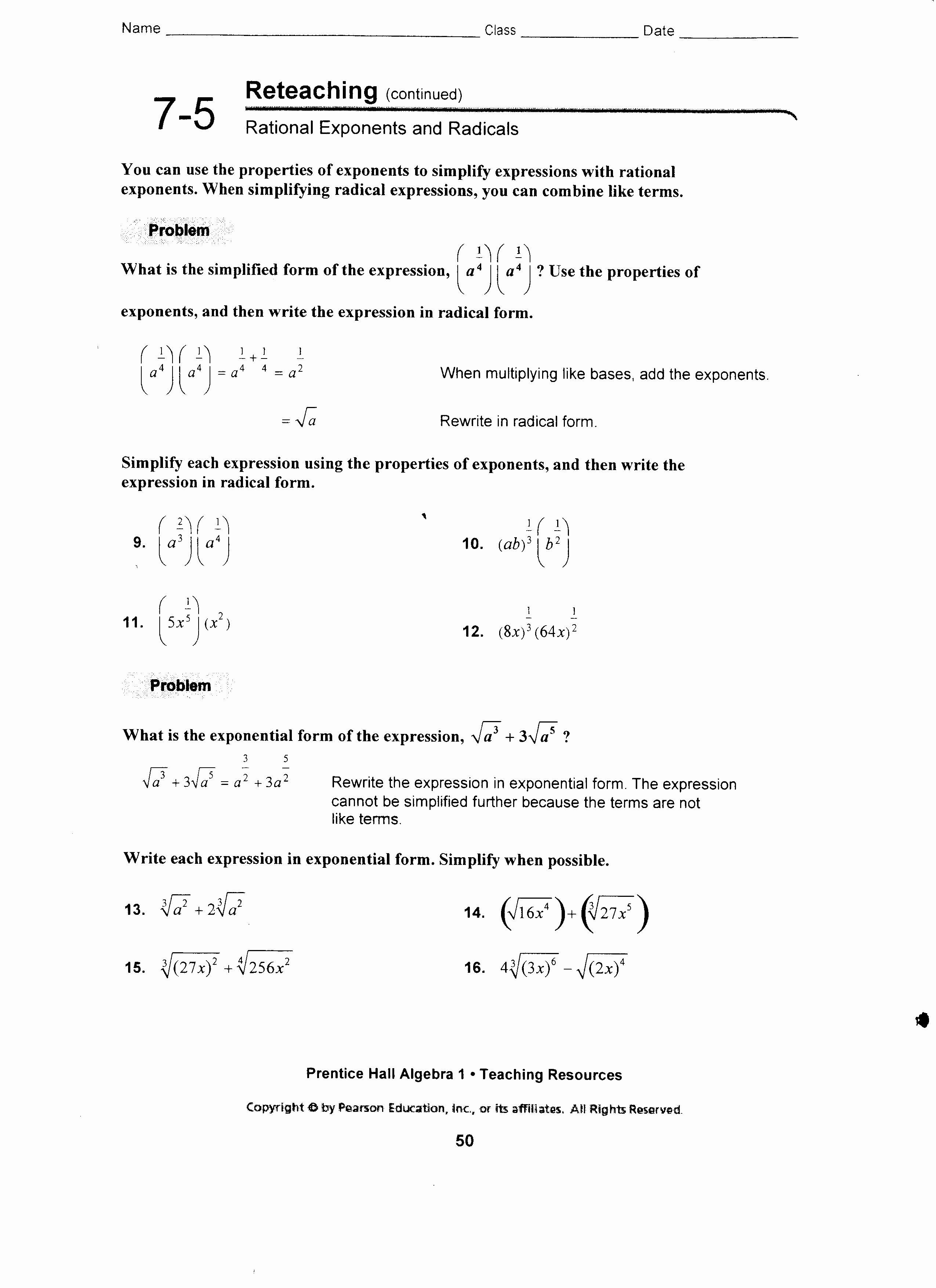 Growth and Decay Worksheet Unique 12 Best Of Exponents and Radicals Worksheet 7th