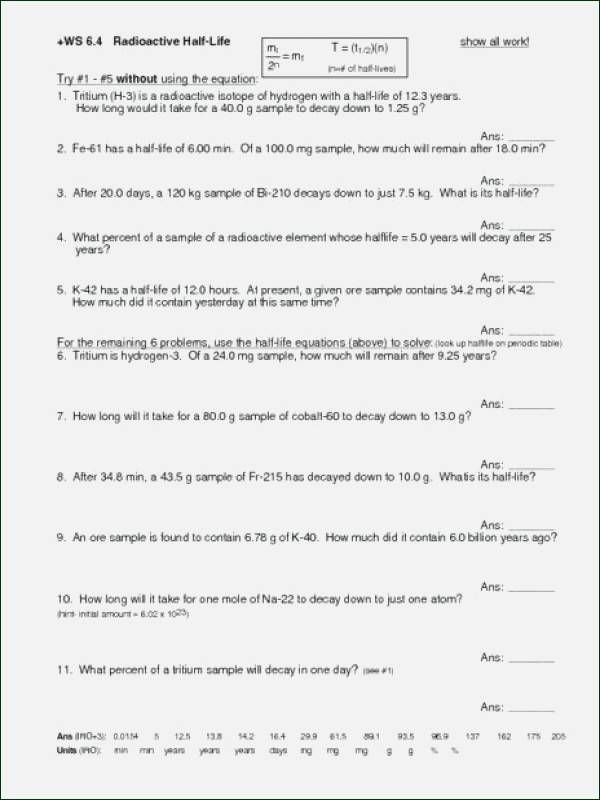 Growth and Decay Worksheet Unique Exponential Growth and Decay Worksheet Answer Key