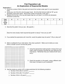 Growth and Decay Worksheet Unique Population Lab Exponential Growth and Decay