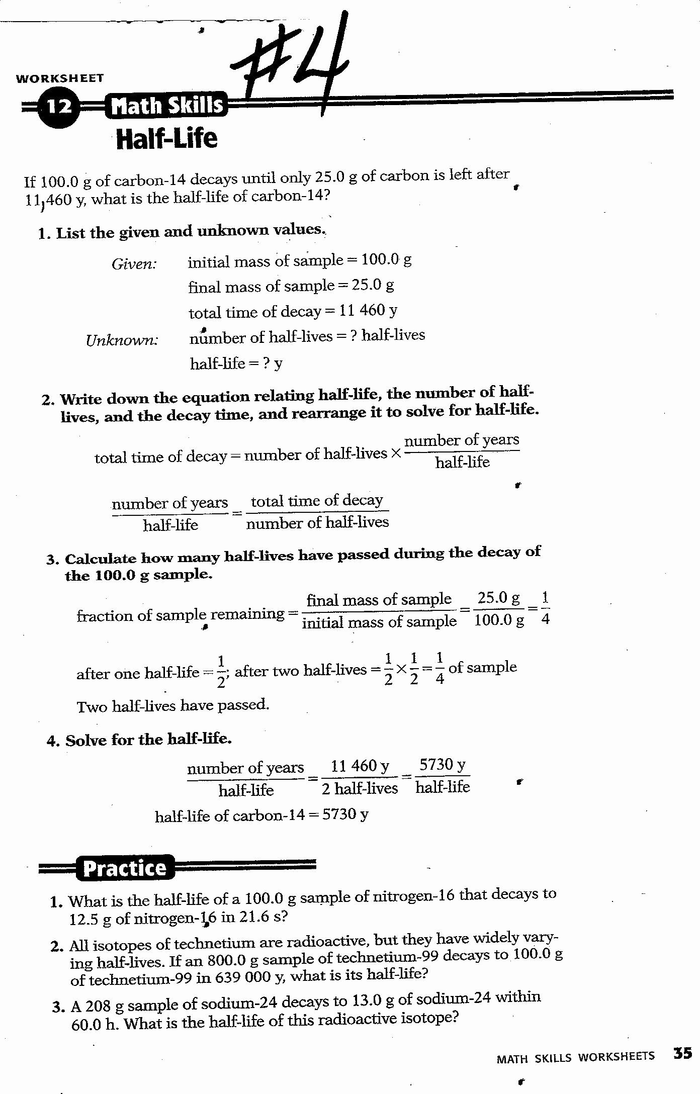 50 Half Life Worksheet Answers | Chessmuseum Template Library