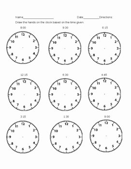 Hands On Equations Worksheet Unique Telling Time Drawing Hands On the Clock Worksheet by