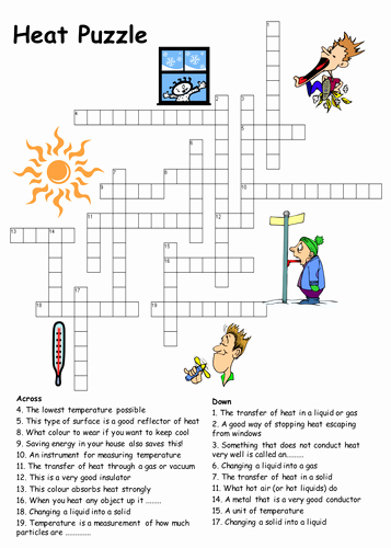 Heat Transfer Worksheet Answer Key Lovely Heat Transfer Crossword Puzzle by Physics Teacher