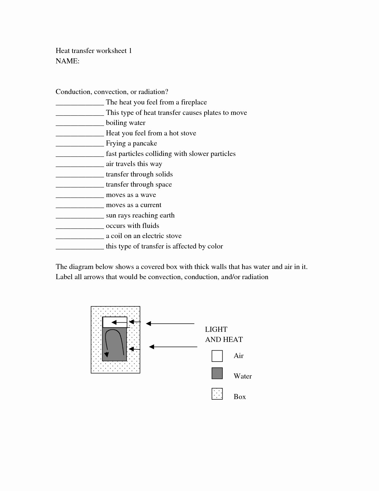 Heat Transfer Worksheet Answers Inspirational 13 Best Of Conduction Convection and Radiation
