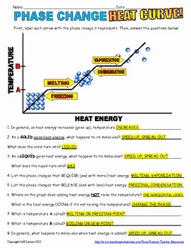 Heating and Cooling Curve Worksheet Fresh Phase Change Heat Curve Worksheet Free Review Included
