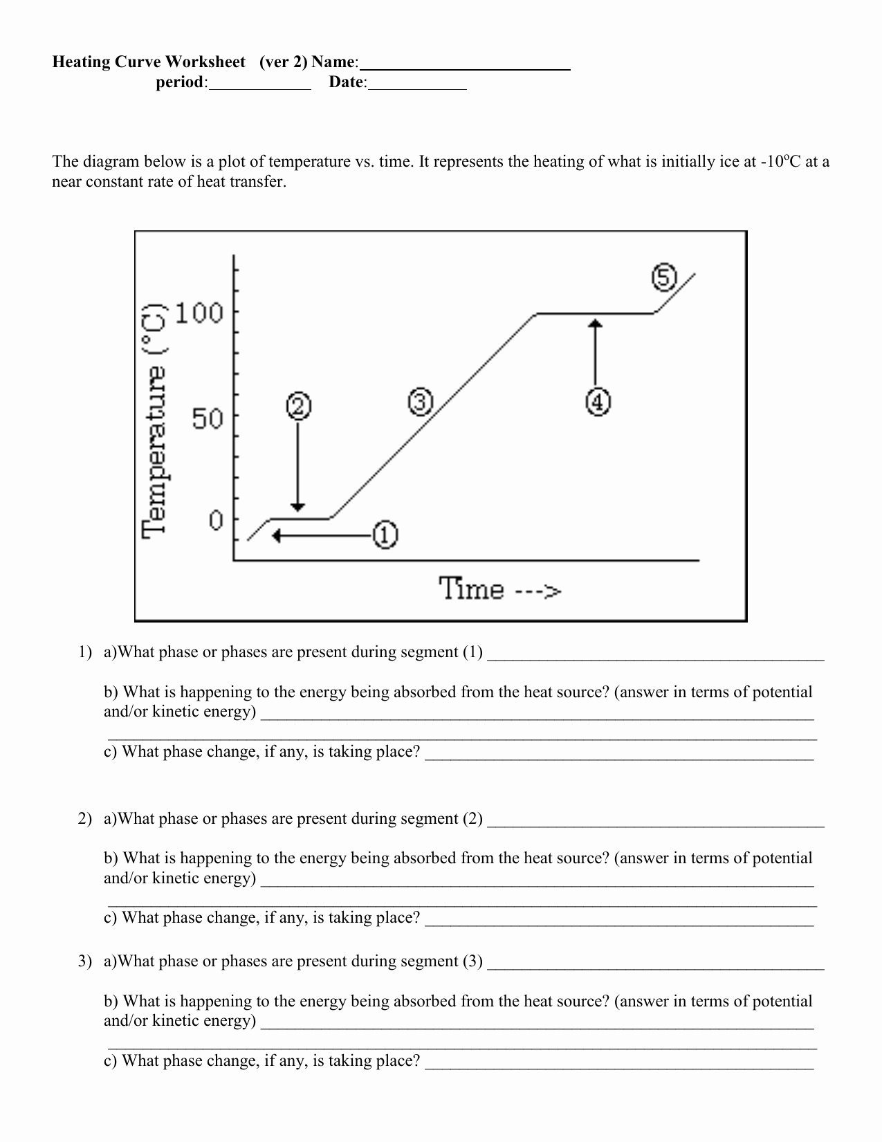 Heating and Cooling Curve Worksheet Lovely Heating Curve Worksheet