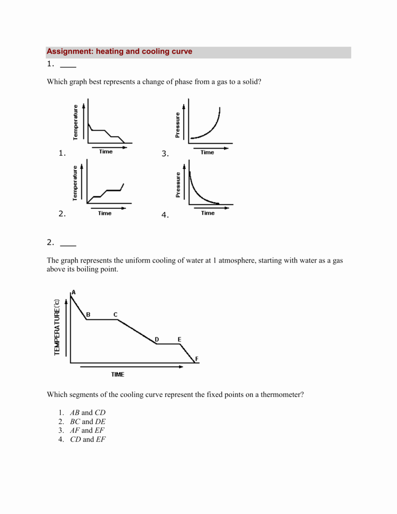 Heating and Cooling Curve Worksheet Luxury Heating and Cooling Curve