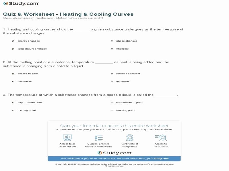 Heating Curve Worksheet Answers Inspirational Heating Cooling Curve Worksheet Answers Free Printable