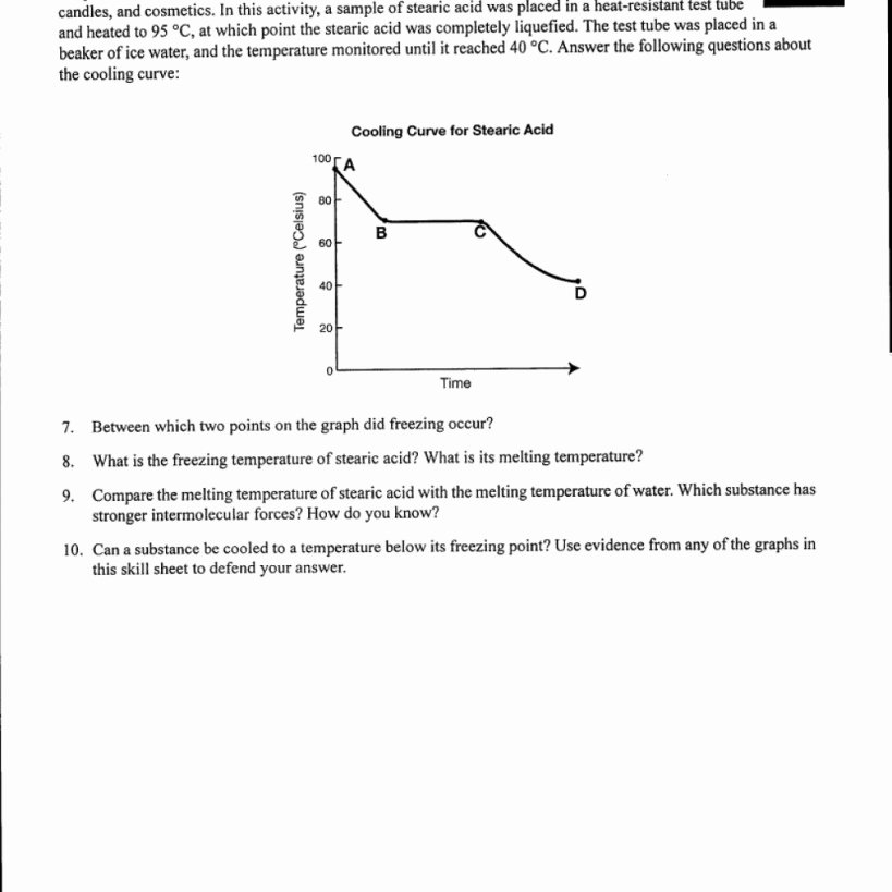 A Heating Curve Worksheet Answers