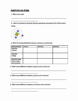 History Of the atom Worksheet Beautiful atomic Structure Parts Of An atom Worksheet by Paige Lam
