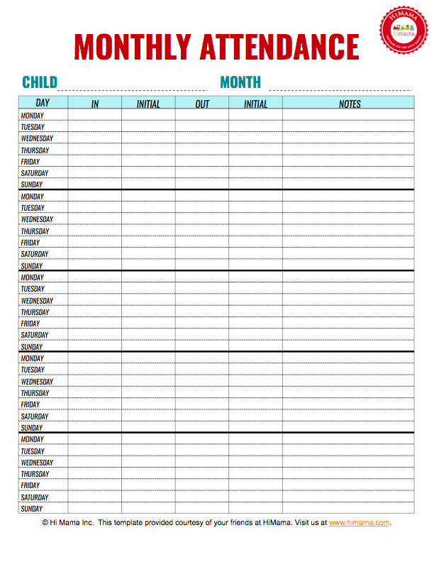 Home Daycare Tax Worksheet Beautiful Daycare Sign In Sheet W Initials Template Monthly Per