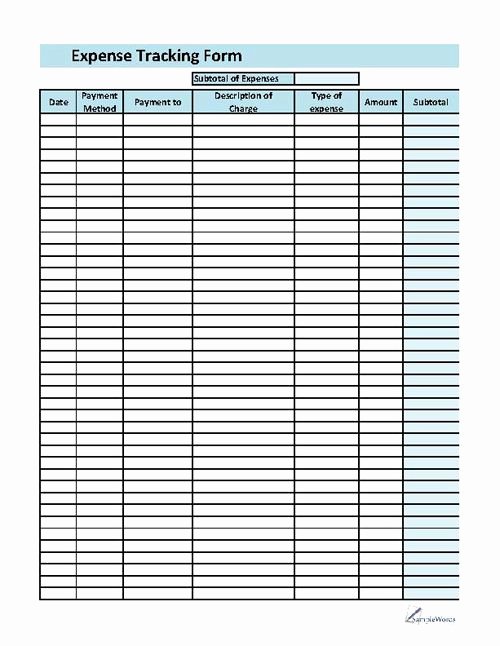 Home Daycare Tax Worksheet Beautiful Expense Printable forms Worksheets Charts