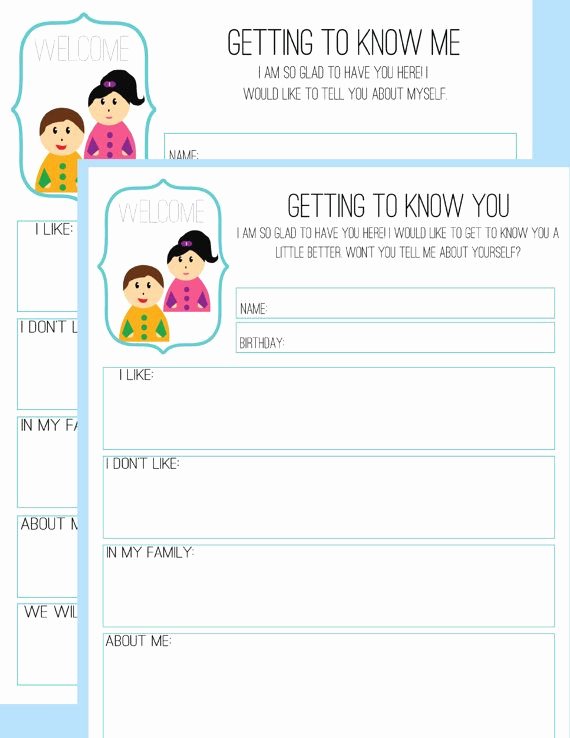 Home Daycare Tax Worksheet Fresh Daycare forms Getting to Know You Set Printable Child Care
