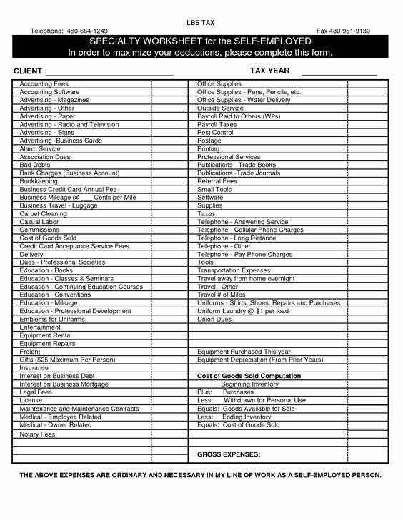 Home Daycare Tax Worksheet Luxury Business Tax Deductions Worksheet