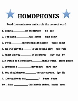 Homophones Worksheet 2nd Grade Lovely Homophones Worksheet for Grades 1 2 &amp; 3 by Jeanette Beck