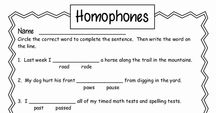 Homophones Worksheet 2nd Grade Luxury Homophones Worksheet Pdf Classroom