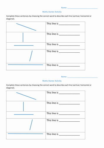 Horizontal and Vertical Lines Worksheet Beautiful Coordinates and Vertical Lines Starter and Worksheets Free
