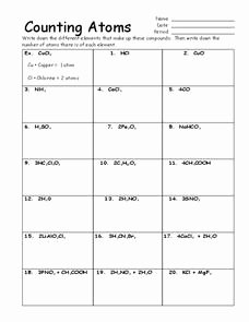How to Count atoms Worksheet Awesome Counting atoms Worksheet for 9th 12th Grade