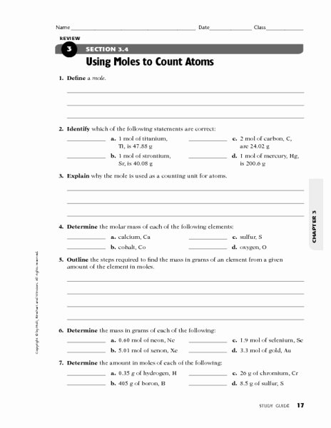 How to Count atoms Worksheet Best Of Using Moles to Count atoms Worksheet for 10th 12th Grade