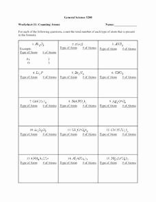 How to Count atoms Worksheet Fresh Counting atoms Worksheet for 8th 10th Grade