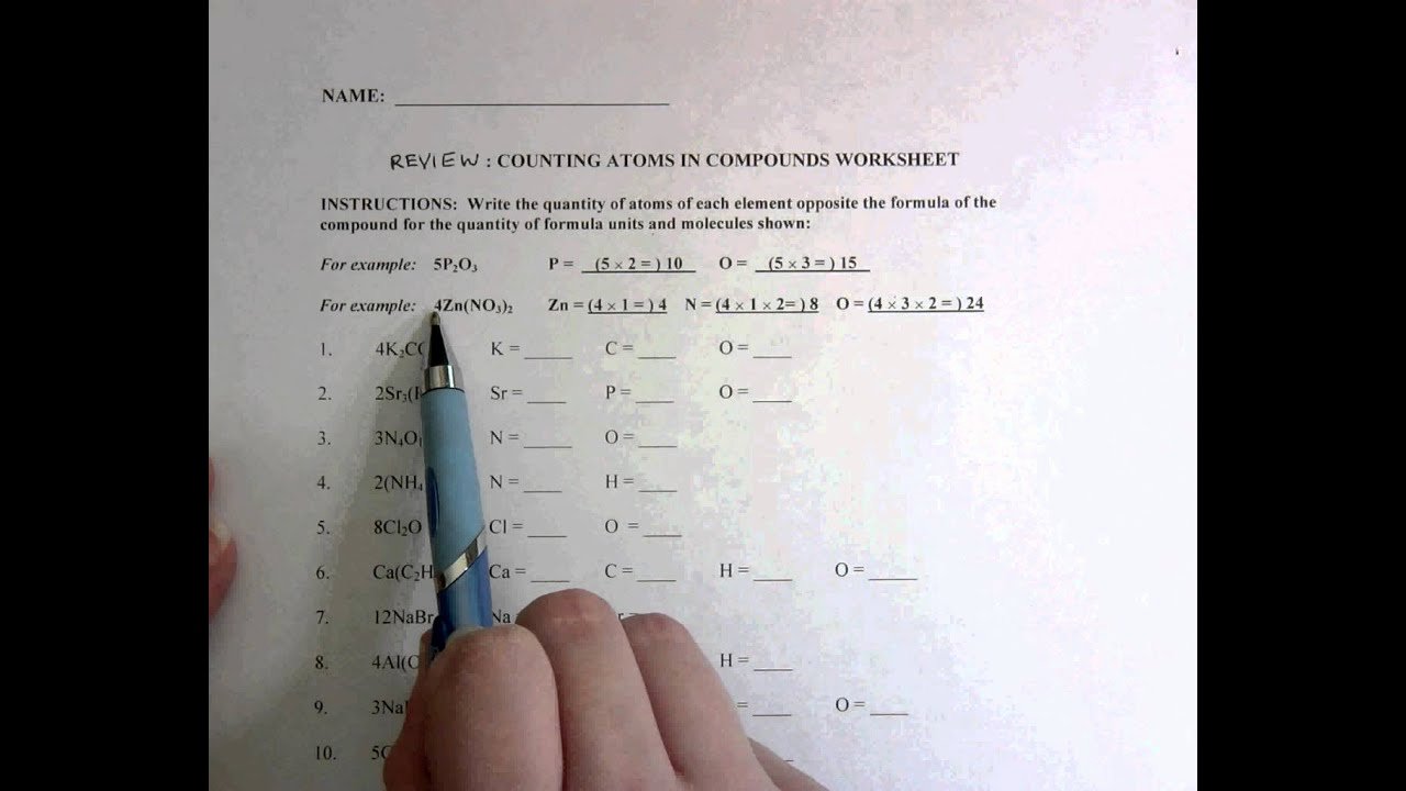 How to Count atoms Worksheet Fresh Review Counting atoms In Pounds
