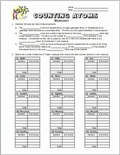 How to Count atoms Worksheet New Pin On Chemistry