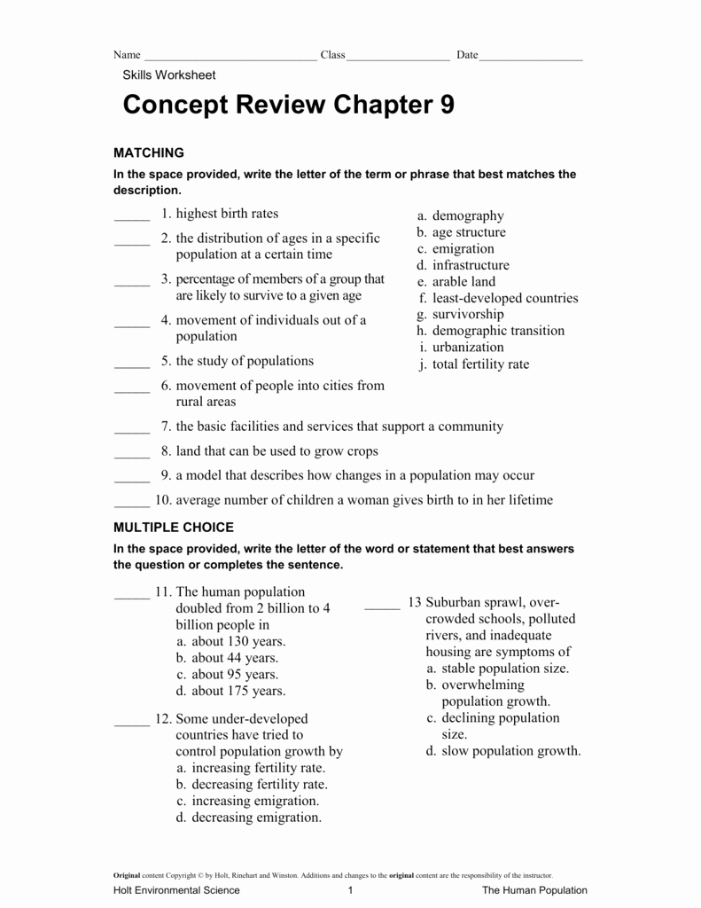 Population Growth Worksheet Answers