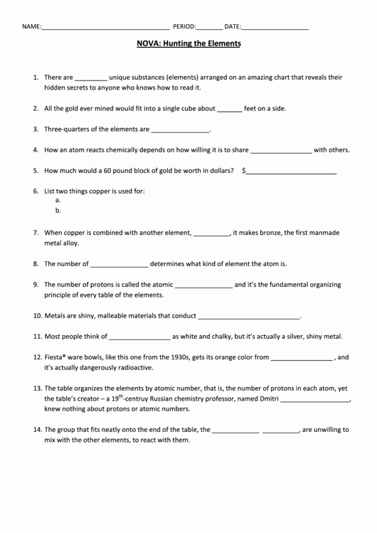 Hunting the Elements Worksheet Answers Beautiful Hunting the Elements Worksheet Page 2 Of 4 In Pdf
