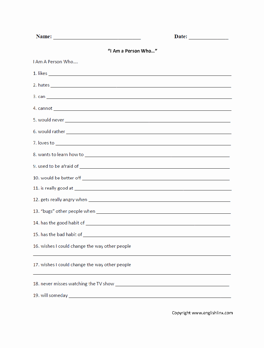 I Am Poem Worksheet Best Of Writing Worksheets