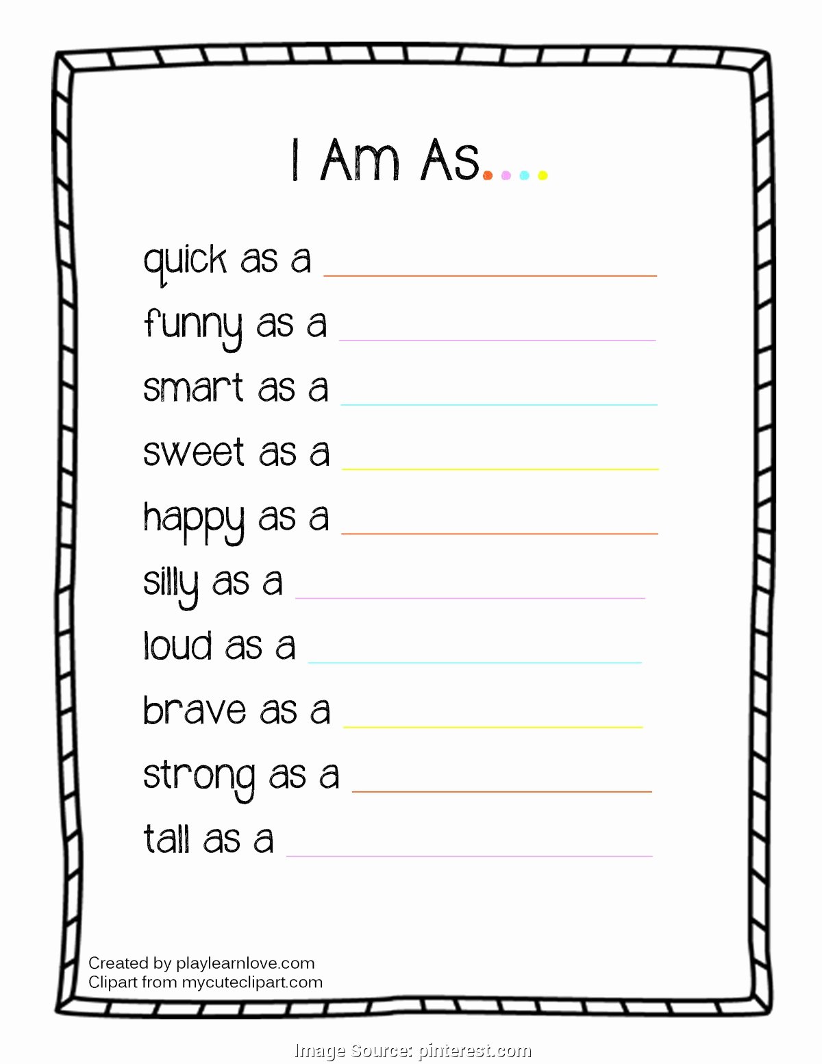 I Am Poem Worksheet Inspirational All About Me Poem Preschool