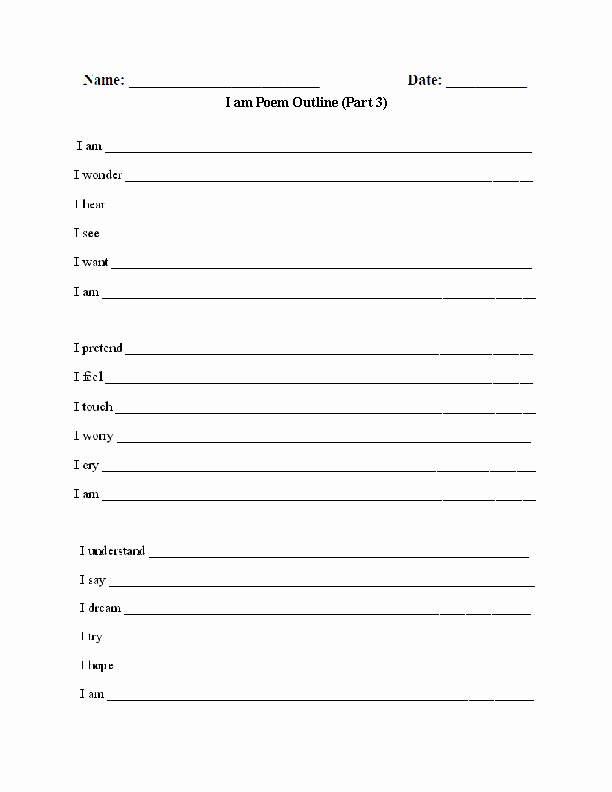 I Am Poem Worksheet Unique 19 Best Of 6th Grade Poetry Analysis Worksheet