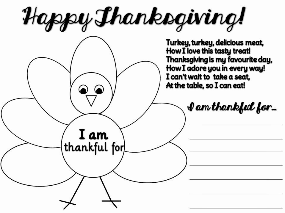 I Am Thankful for Worksheet Beautiful Early Play Templates Thankful Thanksgiving Templates