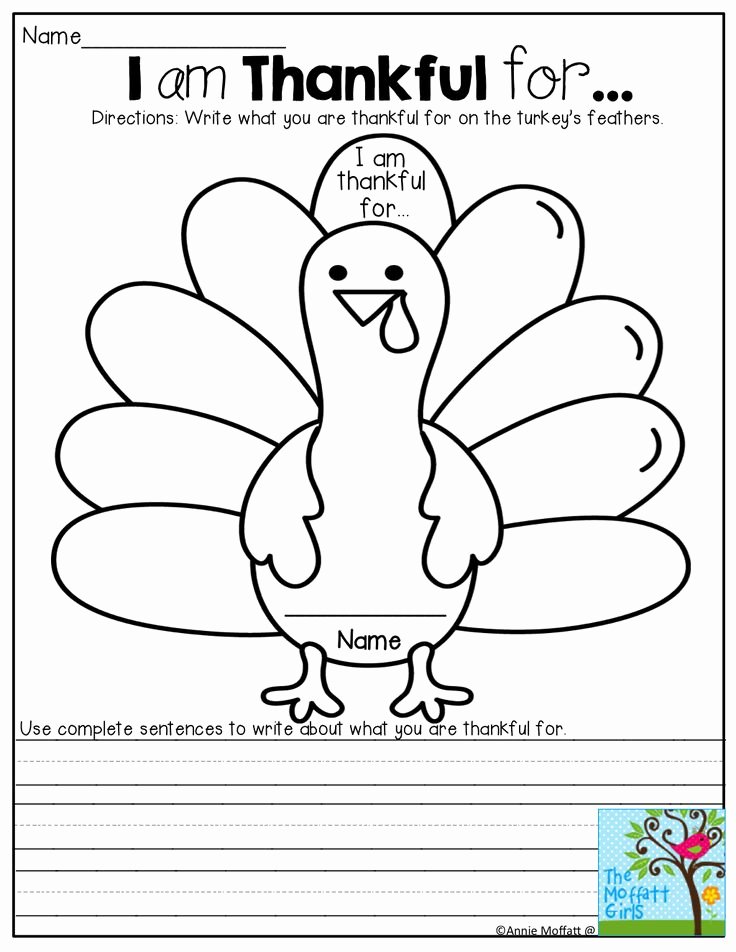I Am Thankful for Worksheet Luxury November No Prep Math and Literacy Packet 1st Grade