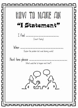 I Feel Statements Worksheet Best Of Conflict Resolution Game Using I Statements by Creative