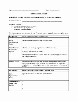 I Feel Statements Worksheet Best Of Practice Locating thesis Statements